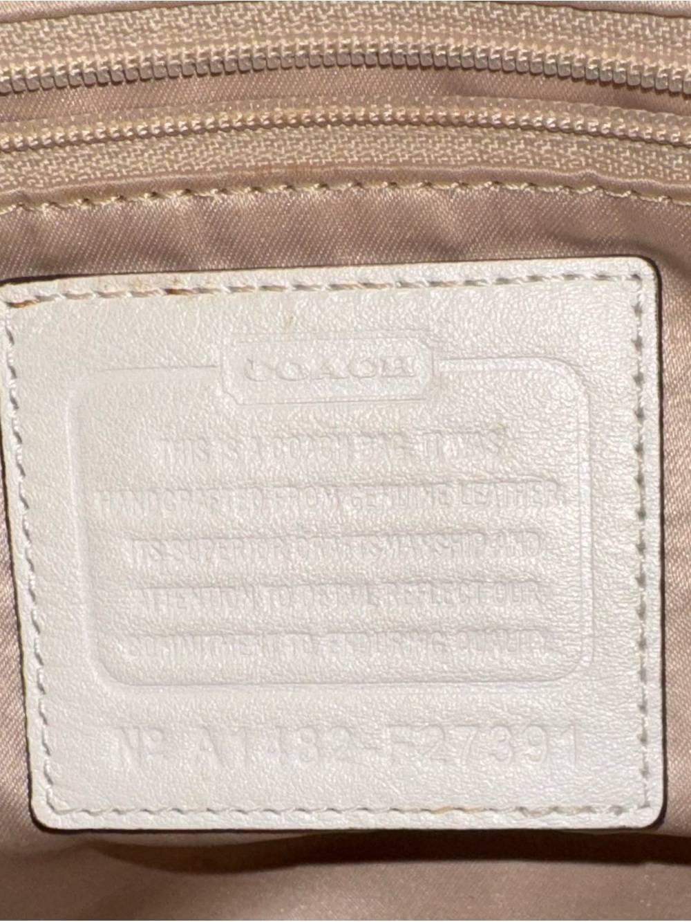 COACH Taylor Eyelet Chalk Leather Tote Satchel 2014 - #27391 - GUC - Picture 11 of 16